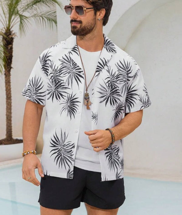 Hawaiian Men's Printed Cuban-style Resort Shirt