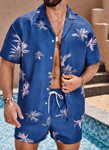 Hawaiian Men's Printed Cuban-style Resort Shirt