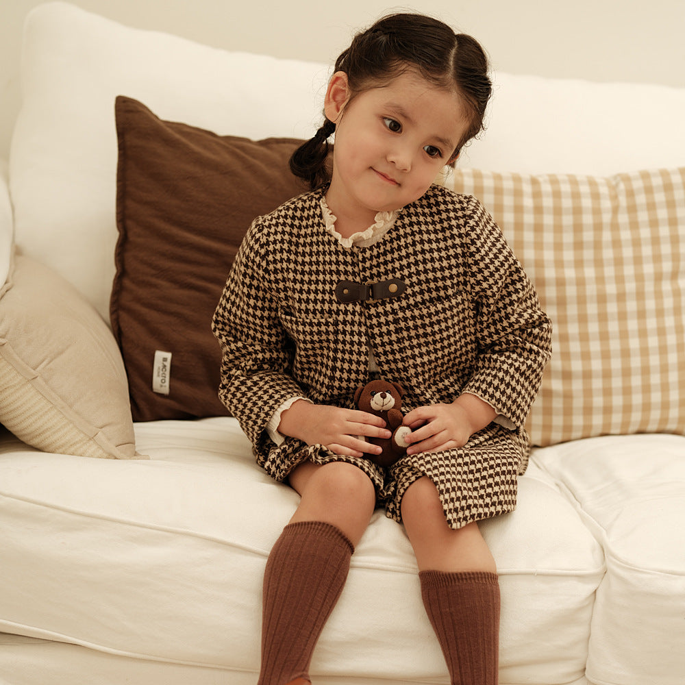 High-end French Children's Clothing Girls' Classic Style Two-piece Suit