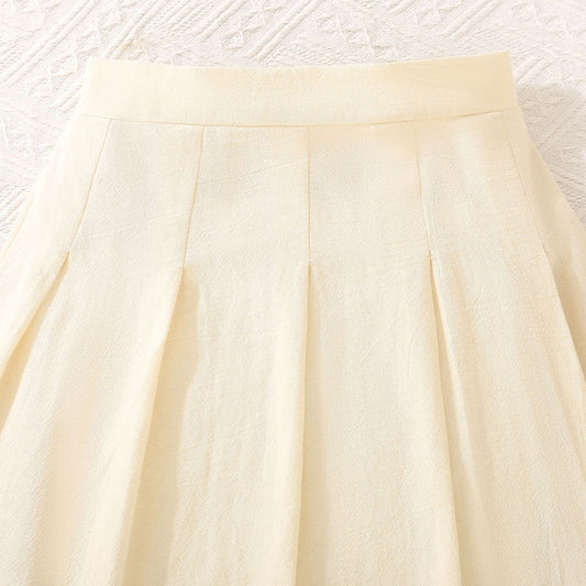 Girls Set V-Neck Vest And Pleated Skirt Two-Piece Suit