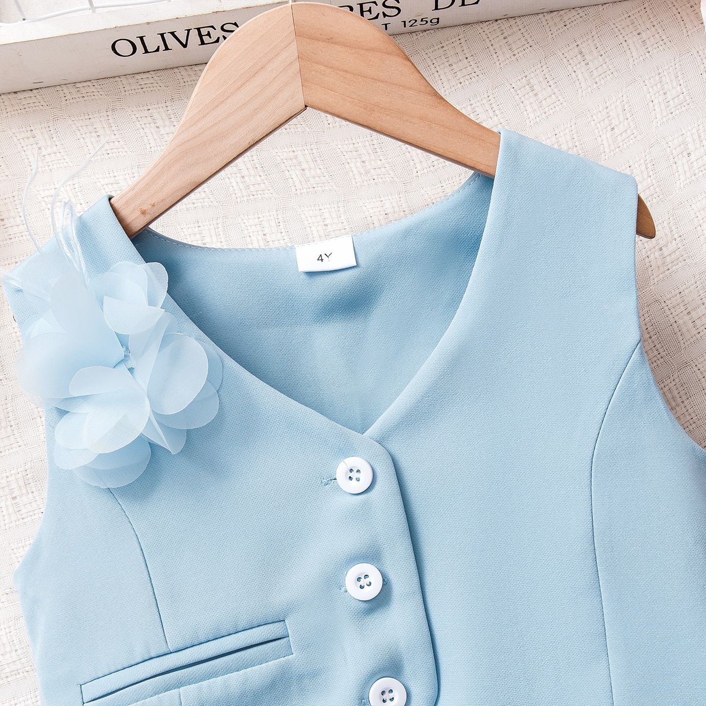 Sleeveless Vest Top Long Pants Suit For Toddlers And Young Children