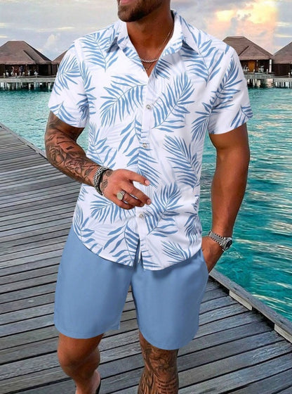 Hawaiian Men's Printed Cuban-style Resort Shirt